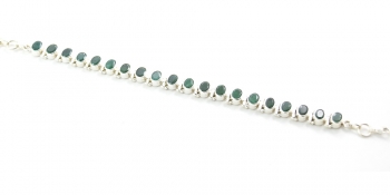 Signature style green emerald quartz silver bracelet 